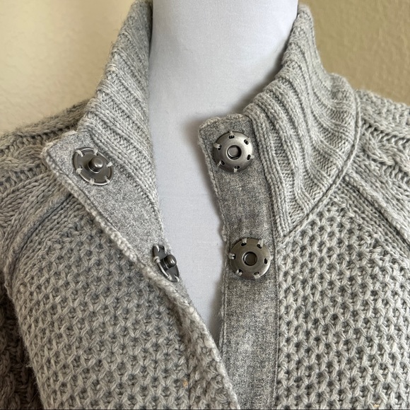 Cynthia Rowley Cable Knit Turtleneck Long Cardigan Sweater Jacket - Picture 3 of 12